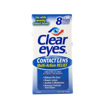 Clear Eyes Contact Lens Relief Eye/Contact Drops, 1/2 Oz.