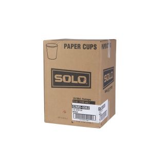 Solo 5 Oz Flat Bottom Paper Cups, 2500/Case
