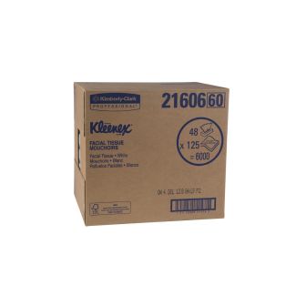 Kleenex® 2-Ply Facial Tissues, 125/Box, Case of 48 Boxes