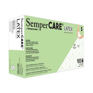 Small Powder-Free Latex Gloves, 100/Box