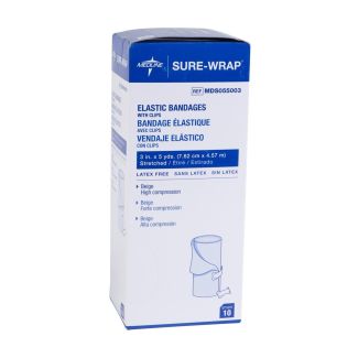 3" x 5 Yds Economy Elastic Bandages with Clips, 10/Pack