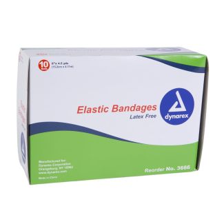 6" x 5 Yds Economy Elastic Bandages with Clips, 10/Pack