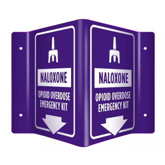 3D Naloxone Narcan Overdose Kit Sign, Purple