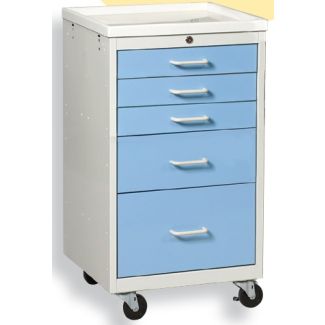 Slate Blue 5 Drawer Key Lock Mini Cart