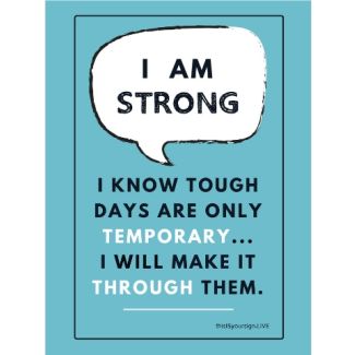 I Am Strong Poster, 11" x 17", Laminated