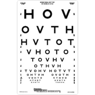 Proportional Spaced HOTV Chart Set, 10 Foot