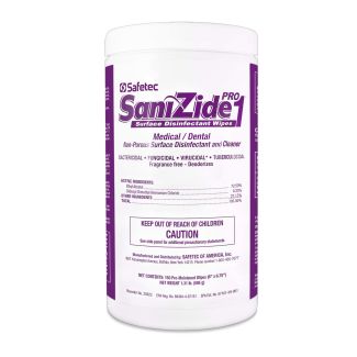 Safetec® SaniZide Pro 1™ Wipes, 6" x 6-3/4"