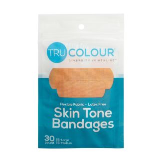 Tru-Colour® Flexible Fabric Bandages, Teal Pack, 30/Bag