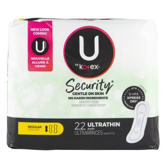 U by Kotex® Security® Ultra Thin Pads, 22/box