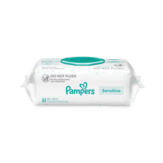 Pampers® Sensitive™ Wipes 6.7" x 7", 84 per pack