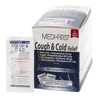 Cough & Cold Relief Caplets, 80 per box