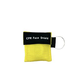 CPR Keychain Mask, Yellow Woven Case