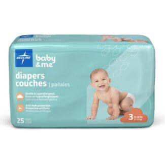 Economy Diapers, Size 3, 25 per pack