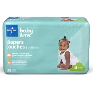 Economy Diapers, Size 4, 25 per pack
