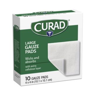 Curad® Sterile Pro-Gauze Pads, 4" x 4", 10/Box