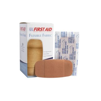 American® White Cross 2" x 4" Flexible Fabric, 50/Box