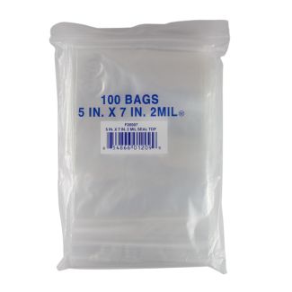 Economy Storage Bags, 5" x 7", Zipper Seal, 2 ml (100/Pkg)
