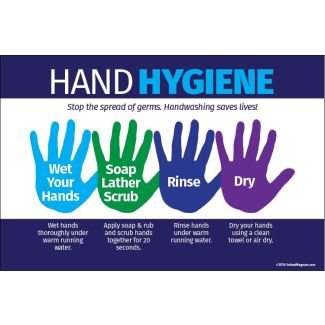 Hand Hygiene Poster, 18" X 22", Laminated