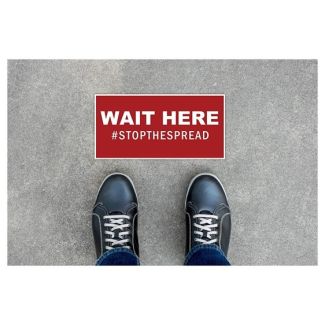 "Wait Here" Floor Decal Sign