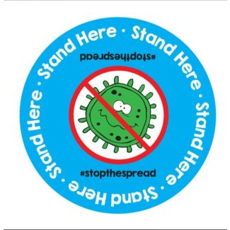 Stand Here, Stop The Spread Floor Decal, 11" Circle