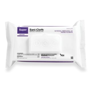 PDI Super Sani-Cloth® Wipes Softpack, 8" X 9", 80 per pack