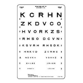 Linear Spaced Sloan Letter Chart, 10 Foot