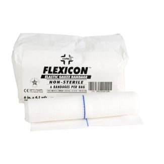 Flexicon Non-Sterile 6" x 4.1 Yds Elastic Gauze, 6/Bag