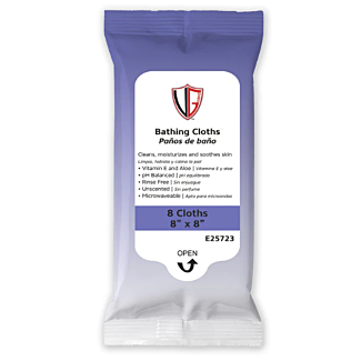 Bathing Cloths, 8" x 8", 8 per pack