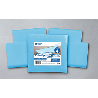 Fluorescent Light Filters, Blue, 2" x 4", 4 per pack