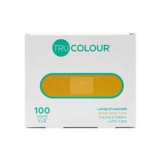 Tru-Colour® Flexible Fabric Bandages, 1" x 3" Beige, 100/Box