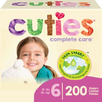 Cuties® Baby Diapers, Size 6, 200/case