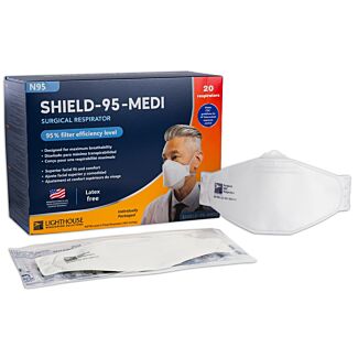 Lighthouse Shield-Medi N95 Masks, 80/Cs