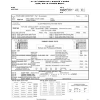 Titmus Professional & School Record Form, 50/pad