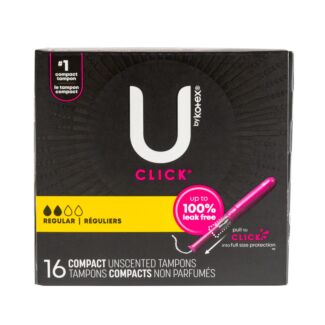 U by Kotex Click Tampons, Regular, 16/box