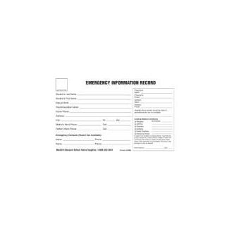 Emergency Infomation Medical Card, 100/Pack