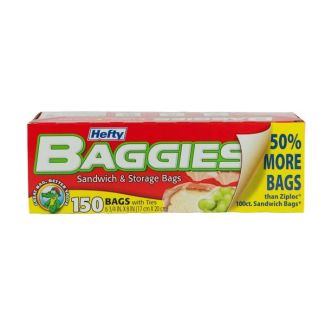 Economy Sandwich Bags, 6.75"x 8", Twist Tie (150/Bx)