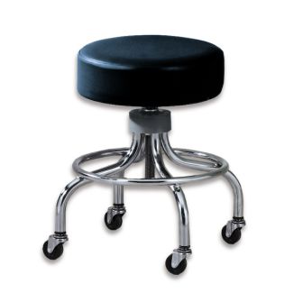 Chrome Base Black Stool w/o Backrest (18"-24")