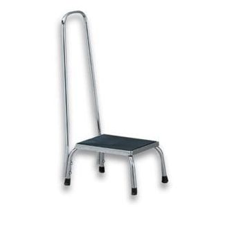 Foot Stool with Handle - Chrome-Plated w/Rubber Feet