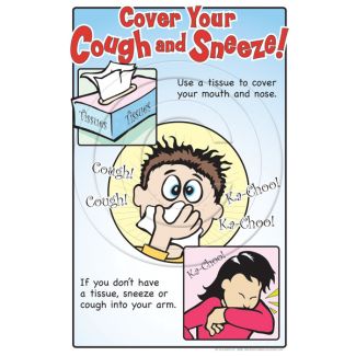 Cover Your Cough and Sneeze! Laminated Poster