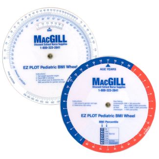EZ Plot Pediatric BMI Wheel, No Chart Needed!