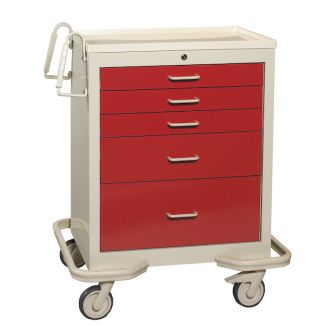 Red 5-Drawer Treatment/Procedure Cart