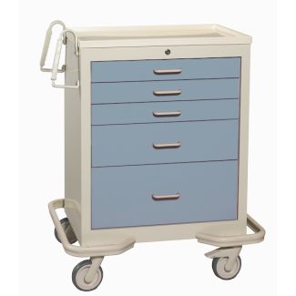 Blue Gray 5-Drawer Treatment/Procedure Cart