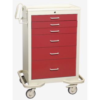 Red 6-Drawer Treatment/Procedure Cart