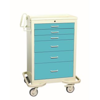 Blue Gray 6-Drawer Treatment/Procedure Cart