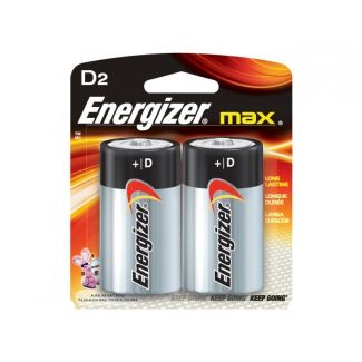 Eveready® Energizer® "D" Alkaline Batteries, 2/Pack