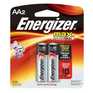 Eveready® Energizer® "AA" Batteries, 2/Pack