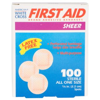 7/8" Sheer Spot Bandages, 100/Box