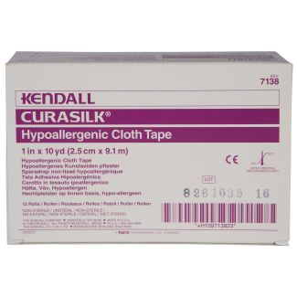 Kendall 1" x 10 Yds Curasilk Tape, 12/Box