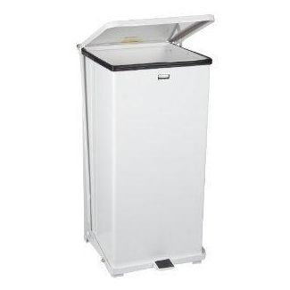 Defenders® Square Step Can, 6.5 Gallon, White