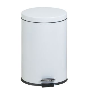Round Step-On 5 Gallon Waste Receptacle, White